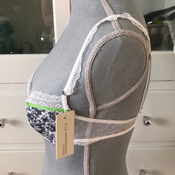 Elle Macpherson 34B Austere printed bra blue green - Picture 2 of 6